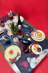 Annah Stretton Midnight Holly Christmas table runner – festive floral dining décor