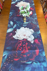 Holiday table décor with Annah Stretton Midnight Holly runner