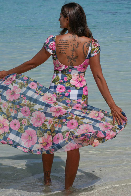 Cotton Wrap - Gingham Bloom