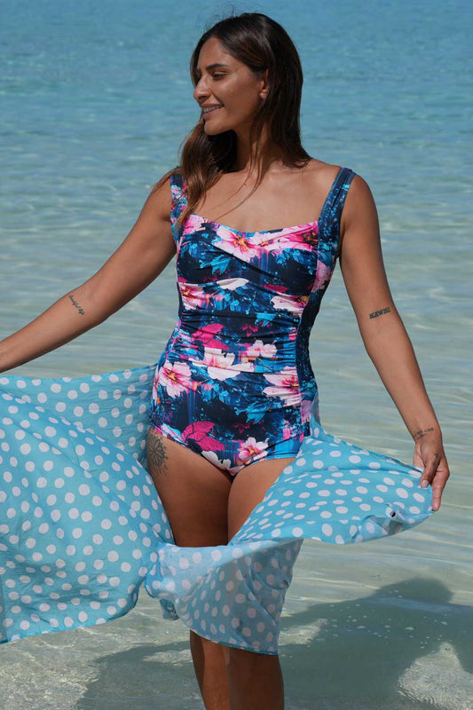Gracie One-Piece Bather - Garden Glitch