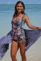 Gracie Bather Whispering Petals floral swimsuit with supportive straps and UPF50 fabric