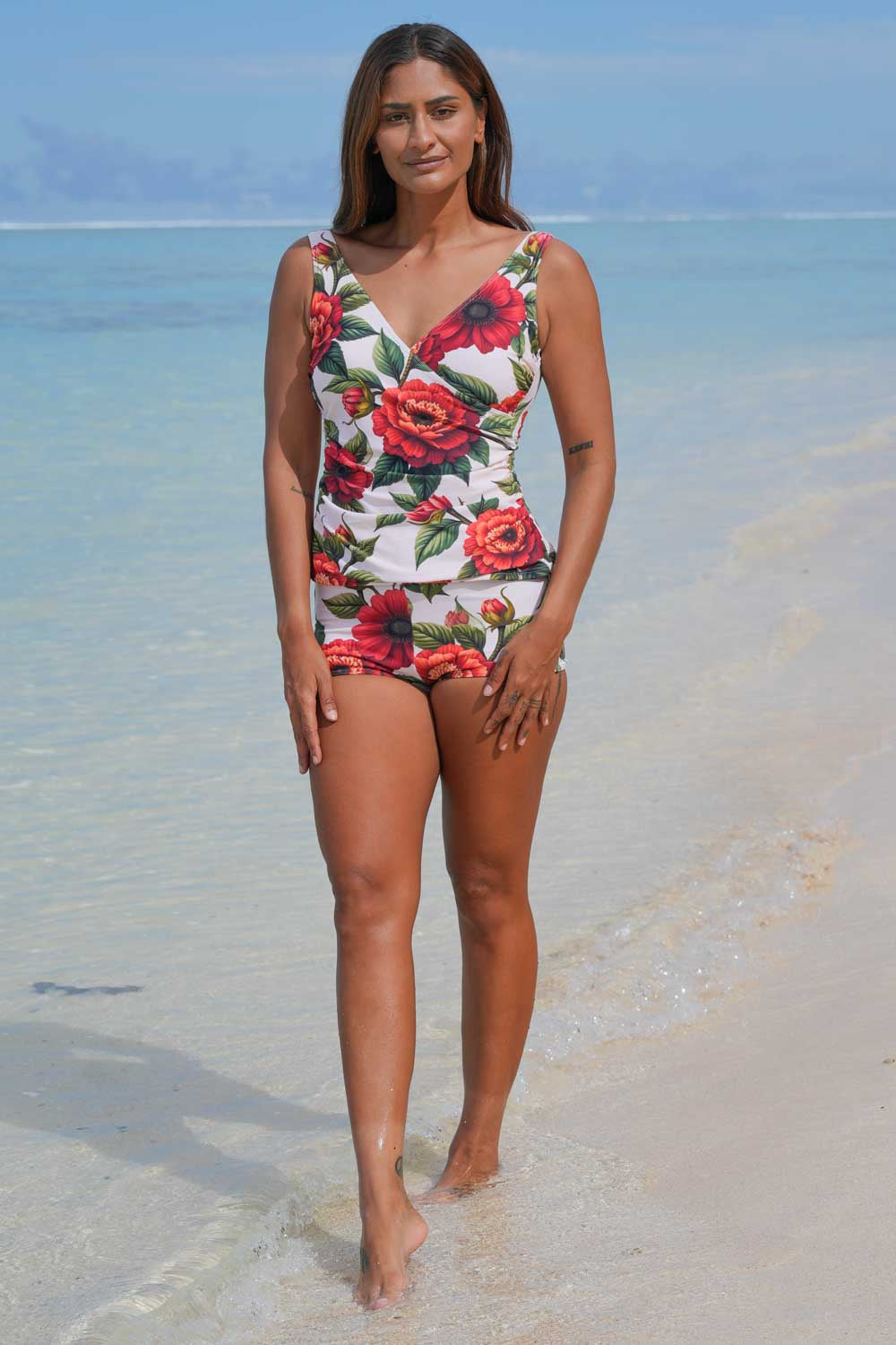 Vintage Ruby floral tankini womens NZ swimwear