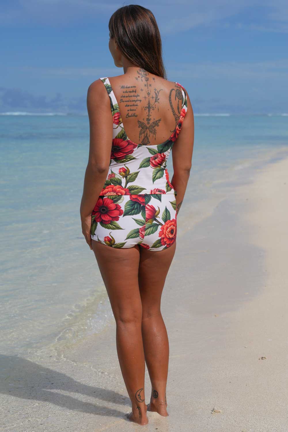 Annah Stretton floral tankini for beach and pool