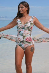 Sky Charm floral swimwear with supportive fit