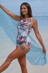 Cleo One-Piece Bather - Roses Cascade