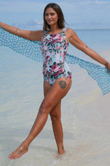 Cleo One-Piece Bather - Roses Cascade