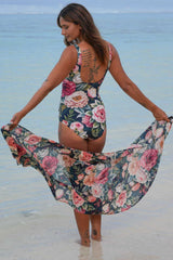Lily Bather floral swimsuit with romantic rose print