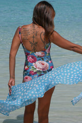 Women's Rosie Me Up one piece swimsuit with floral print, padded cups and classic fit by Annah Stretton