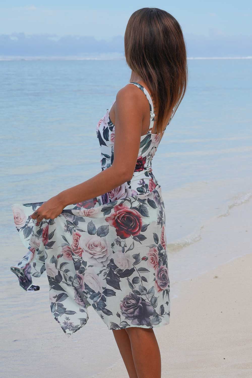 Mavis Tankini floral swimwear with vibrant blooms