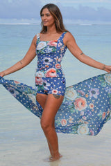 Cotton Wrap - Navy Spotty Floral