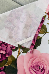 Close-up Love in the Mist floral print tea towel – cotton fabric