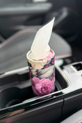 Floral tissue cylinder for car cup holders and side door holders