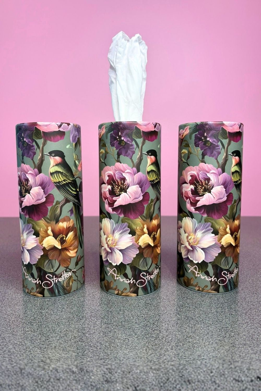 Tissue Cylinder 3 Pack - Peony Aviary