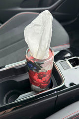 Floral tissue cylinder for car cup holders and side door holders