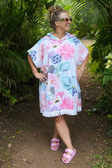Annah Stretton Hooded Towel Poncho – Anemone Nest print