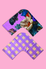 Cotton - Tri Pillow Case - Vintage Bouquet Lilac Reversible