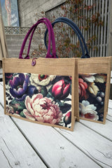 Reusable floral jute tote – Annah Stretton Fruitful Rose