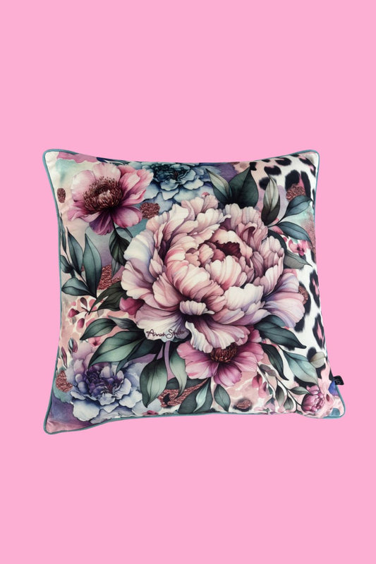 AS Floral Velvet Cushion - Feline Grace