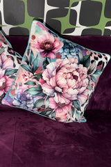 AS Floral Velvet Cushion - Feline Grace
