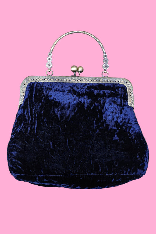 Veronica Evening Velvet Purse - Navy