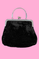 Veronica Evening Velvet Purse - Black