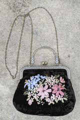 Veronica Evening Velvet Purse - Black