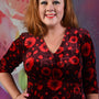 Veronica Jude Dress - Red Floral Spot