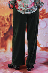 Vesta Vera Wide Leg Velvet Pants - Olive