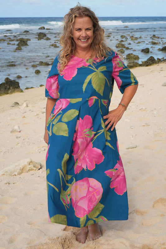 Violet Rose Dress - Cerulean Blue