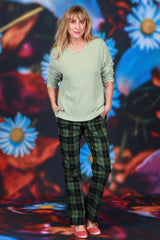 Comfortable office pants with flare leg