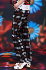 Black elasticated waistband straight leg pants