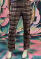Vita Straight Leg Pants - Brown Plaid