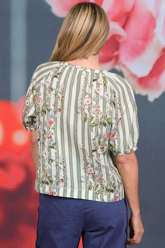 Amelie Bambi Top- Meadow Stripes
