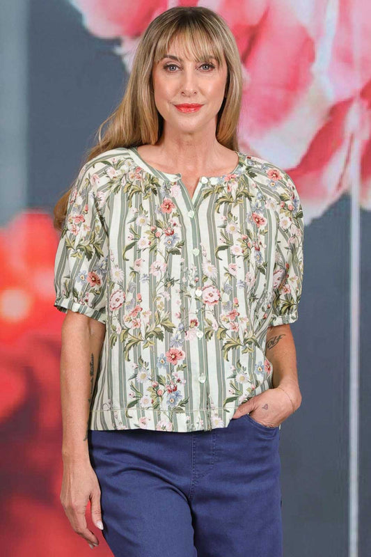Amelie Bambi Top- Meadow Stripes