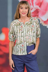 Amelie Bambi Top- Meadow Stripes