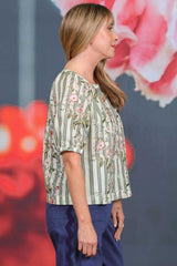 Amelie Bambi Top- Meadow Stripes
