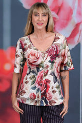 Mismatch Tee - Heart Rose