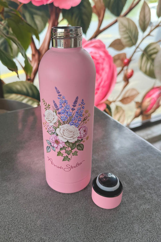 AS Water Bottle - Pink Flower Bomb | PRE ORDER LATE NOV