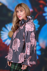 Long sleeve work blouse womens