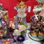 AS Wine Gift Bag - Mauve Floral With Silver Francie Angel