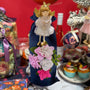 AS Wine Gift Bag - Navy Floral With White Francie Angel
