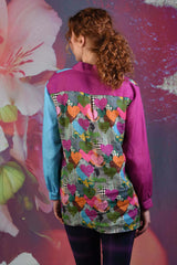 Back of the Annah Stretton Wylie Joi shirt showing a multi-coloured heart print
