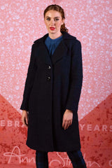 Navy womens winter coat NZ designer