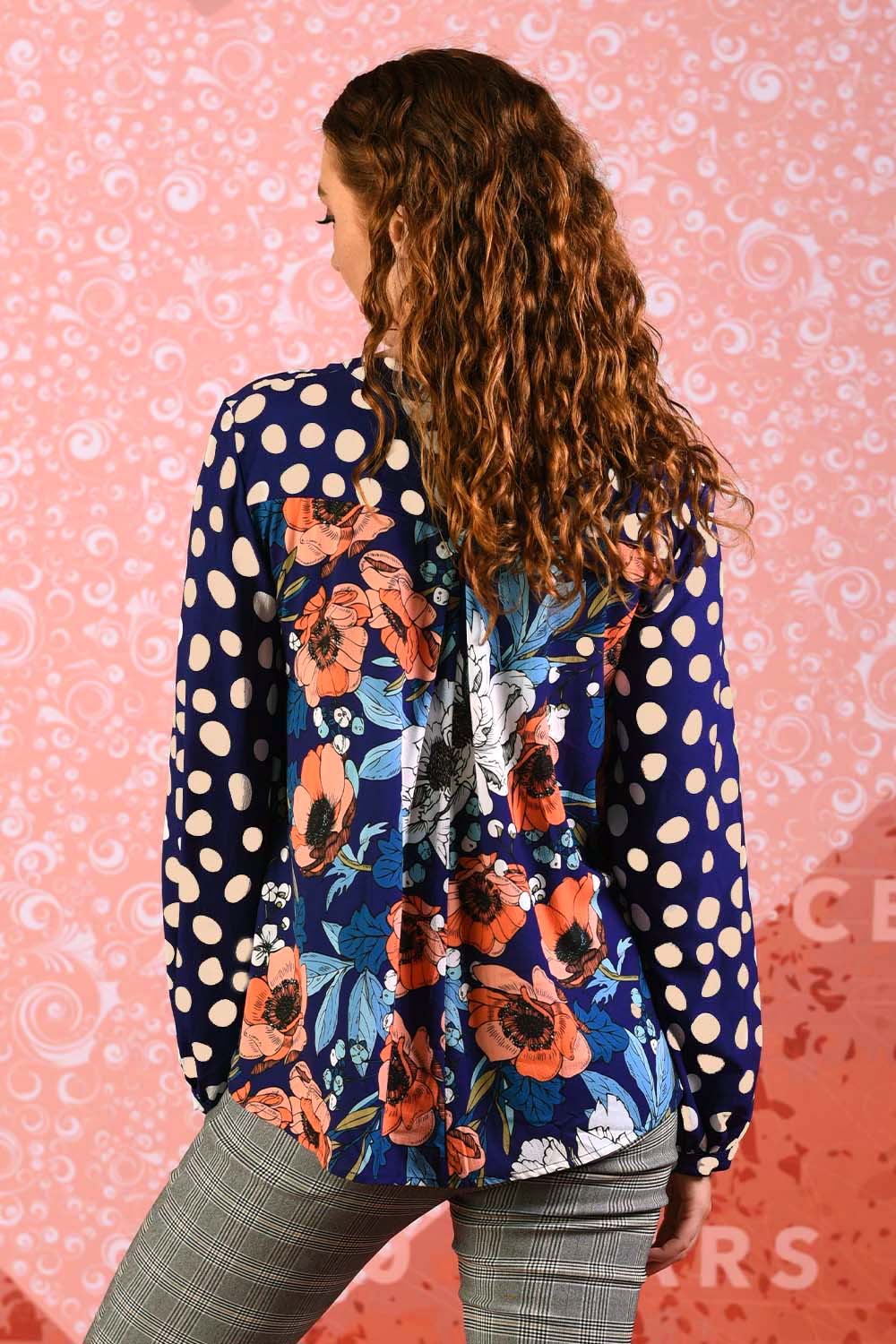model wearing darcy indigo top
