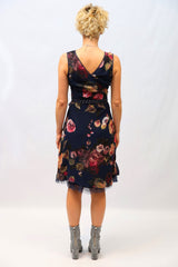 abigail flip it dress in navy with blush florals wrap dress