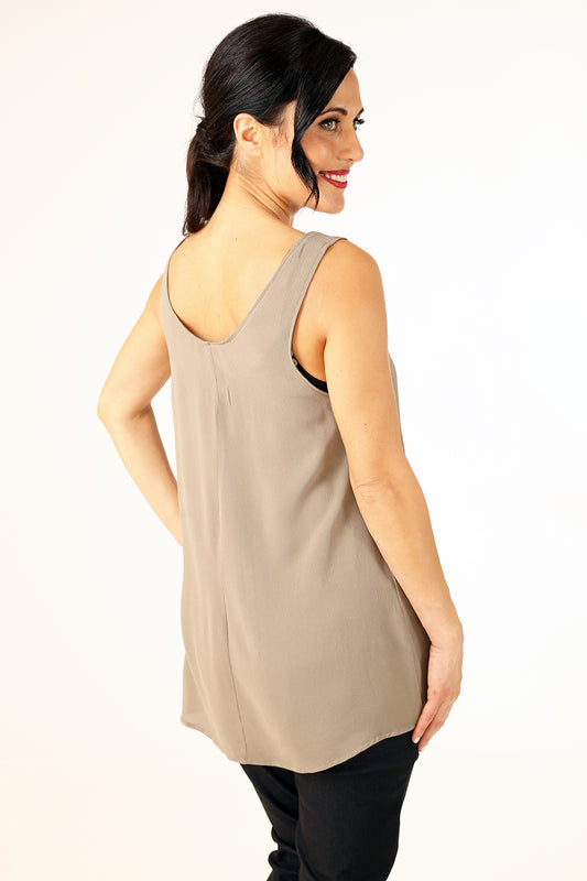 Iris Izzy Top - Beige/Grey