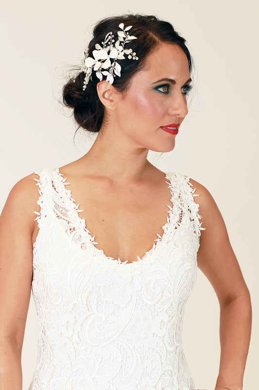 Fawn Flower Headband - White