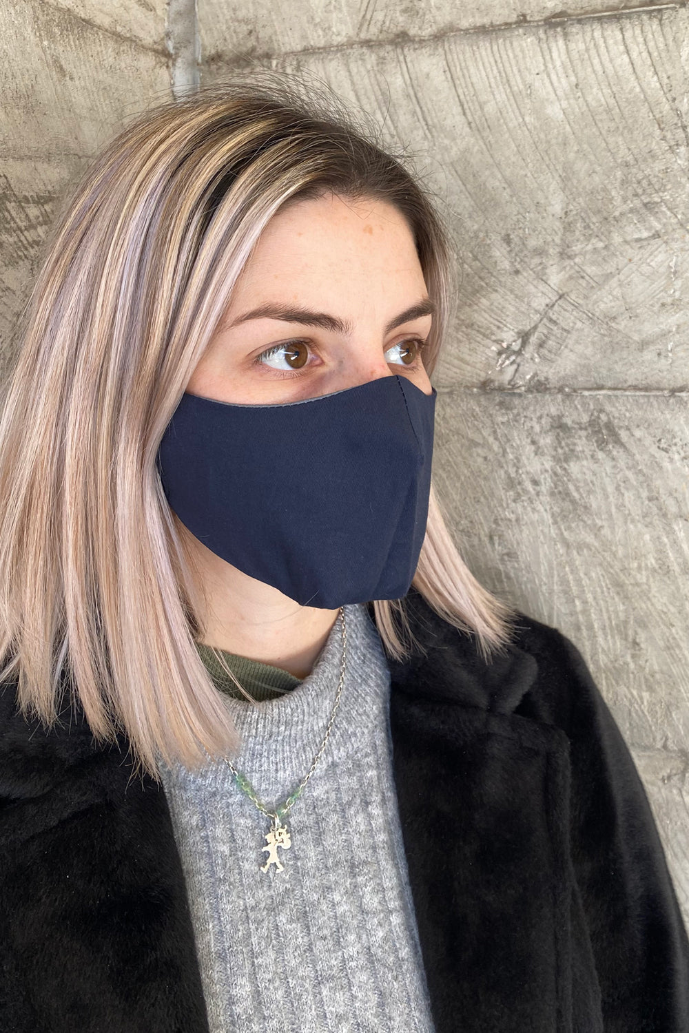 Women's Simplistic Cotton Face Mask (With Helix.iso Filter) - Navy