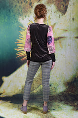 Back of model wearing the Annah Stretton Astrid top in minky