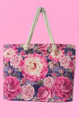 annah stretton pink floral beach bag